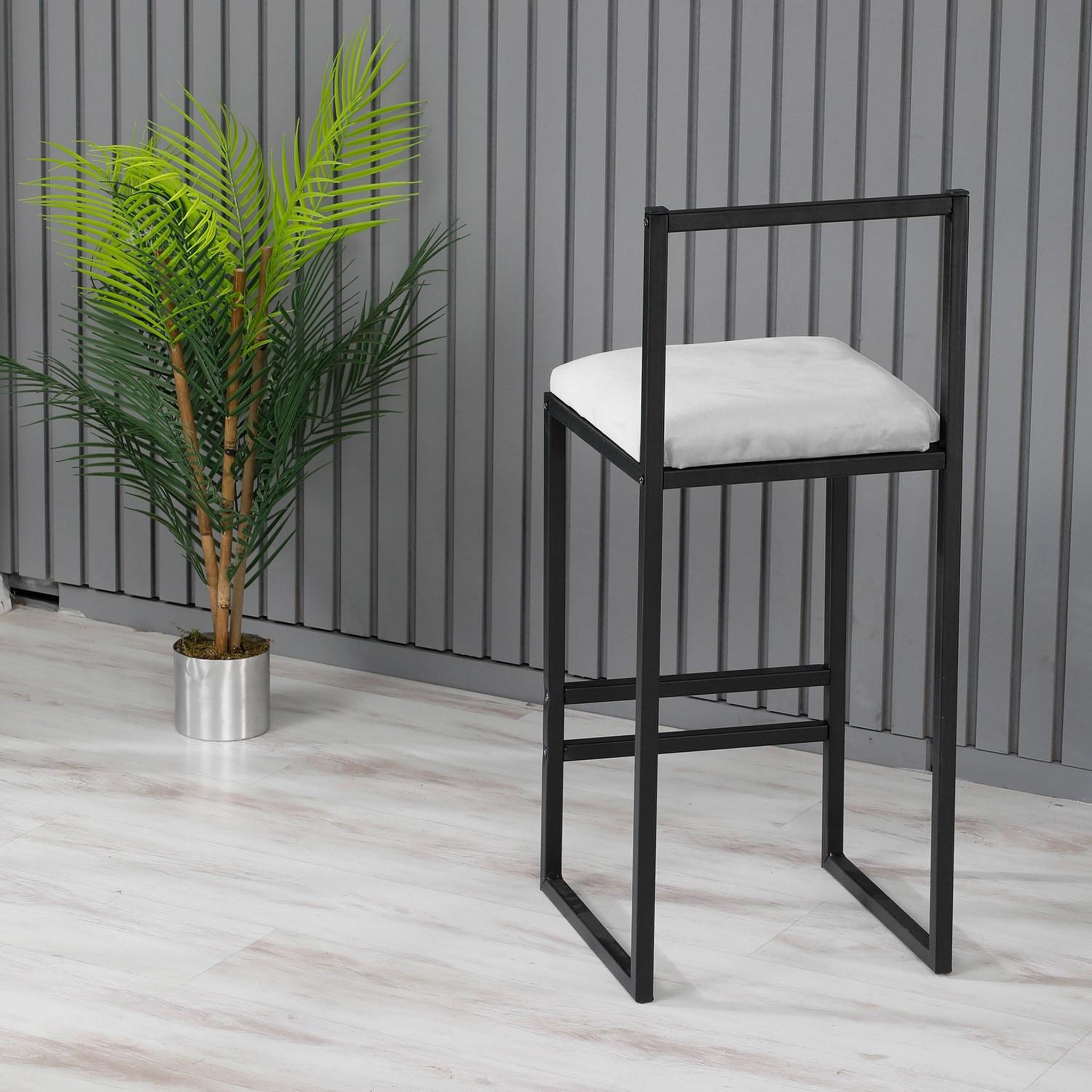 Voir la diapositive 4 : Habitat et Jardin Tabouret de bar en métal  nordic  35 x 35 x 84 cm - crème