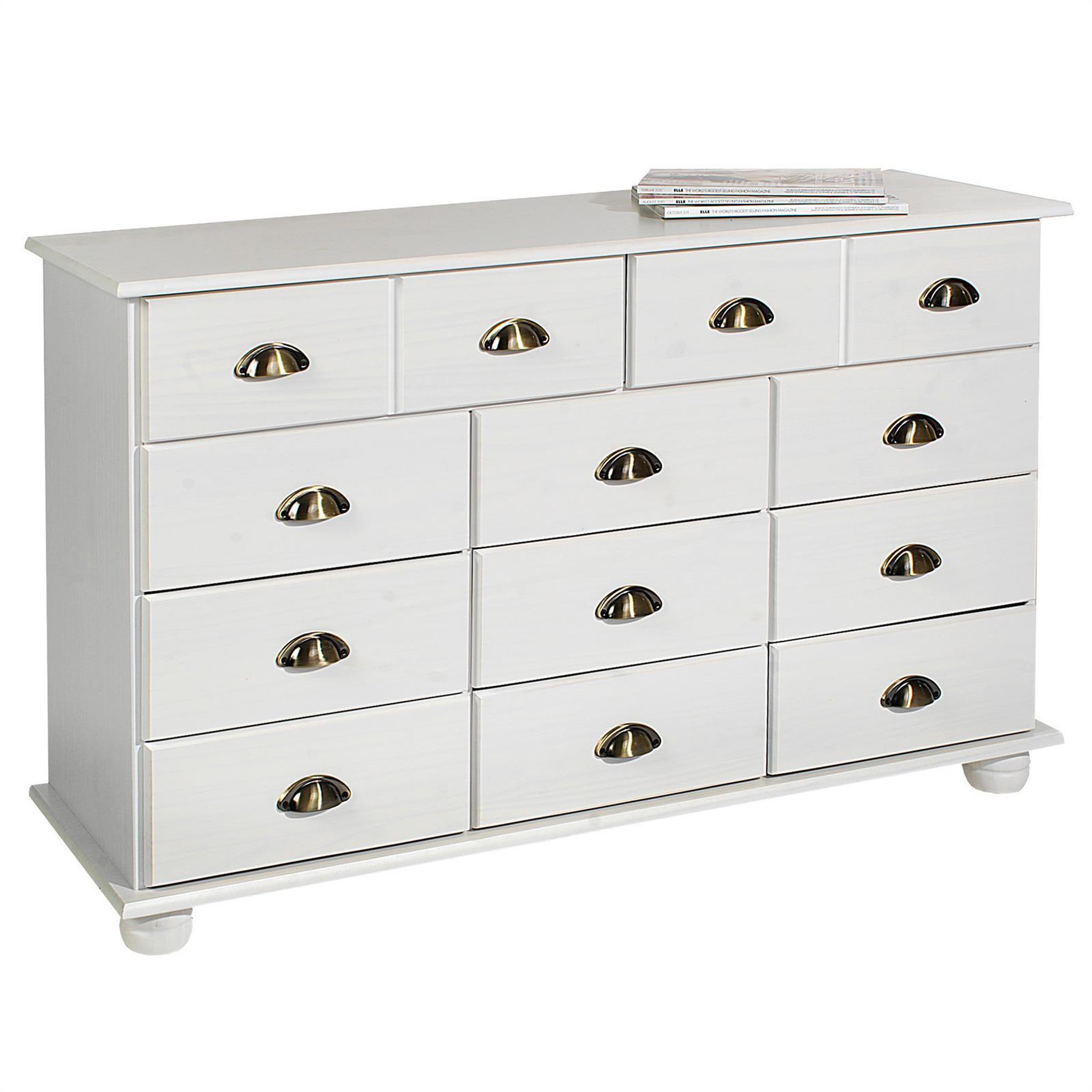 Voir la diapositive 3 : IDIMEX Commode apothicaire COLMAR en pin massif, 11 tiroirs