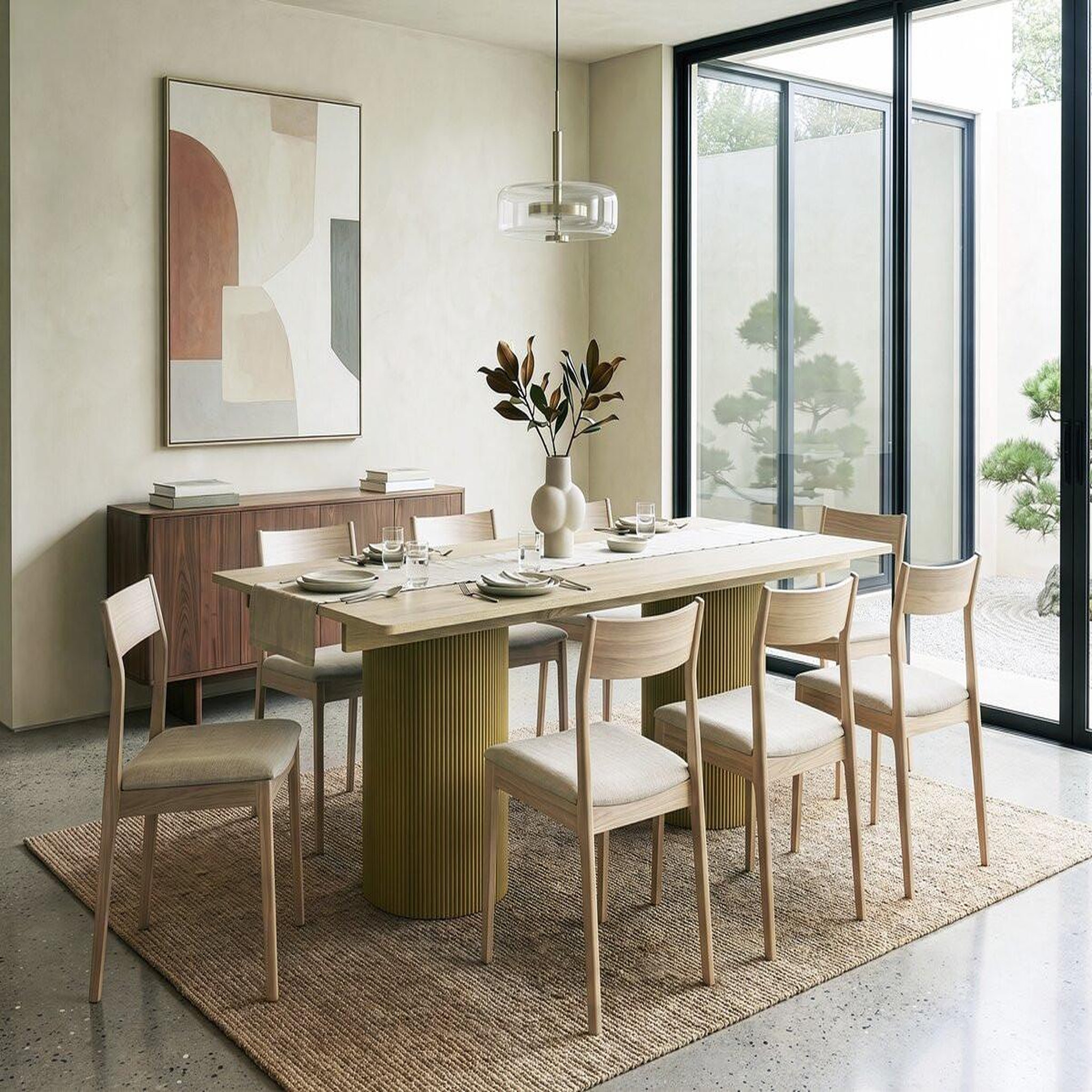 Voir la diapositive 2 : Habitat et Jardin Table à manger ovale en bois  zénith  - 180 cm - 8 places - beige
