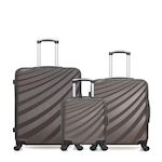WAVE PARIS WAVE PARIS - Lot de 3 - Valise Grand format, valise weekend et valise cabine XXS DANUBE. Coloris disponibles : Bleu, Gris, Rose, Orange, Rouge, Beige