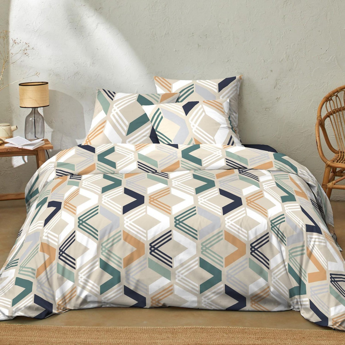 Home collection Parure housse de couette malte marine