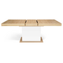 Voir la diapositive 3 : ID MARKET Table à manger extensible rectangle EDEN 6-10 personnes bois et blanc 160-200 cm