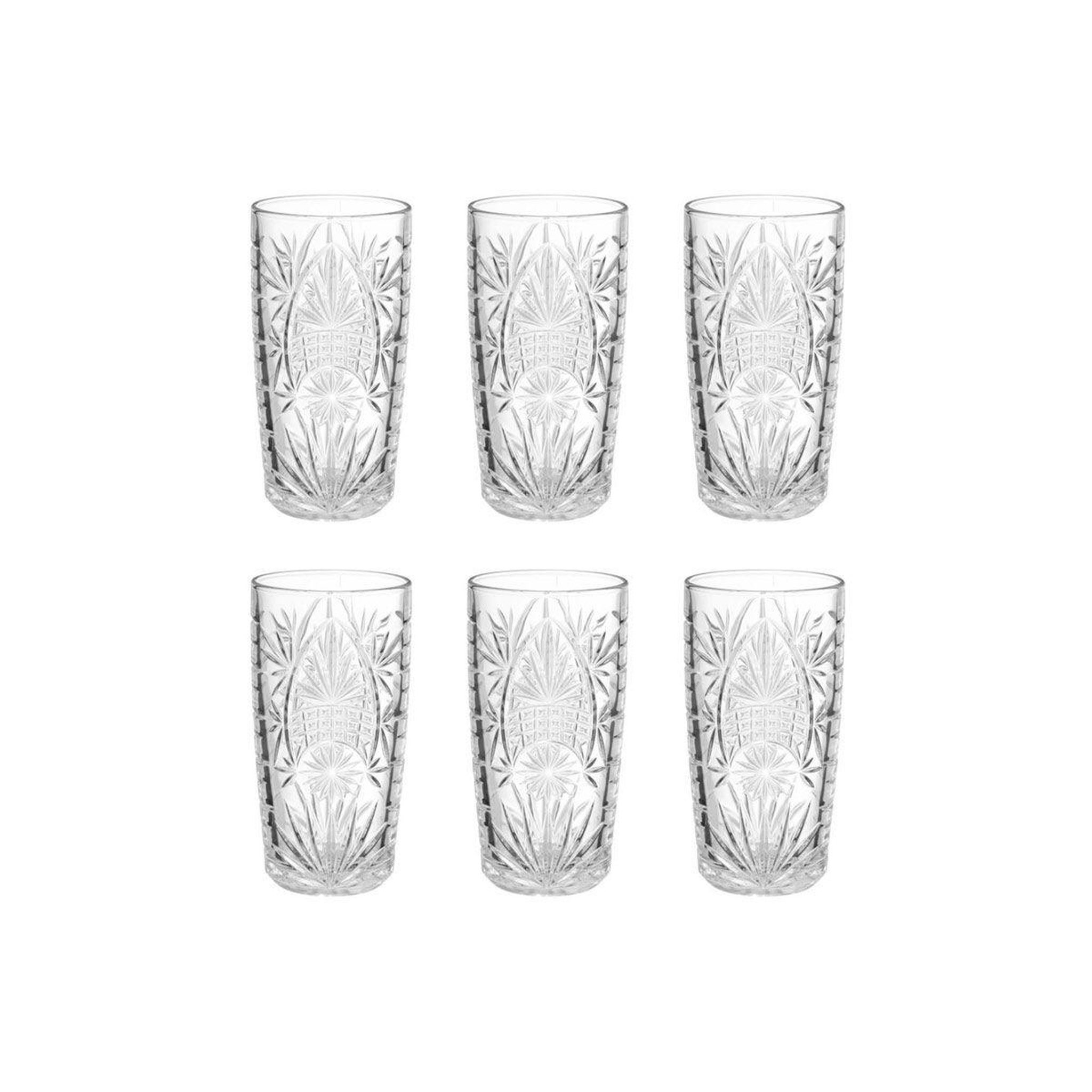 SECRET DE GOURMET Lot de 6 verres hauts  ayla  35cl transparent