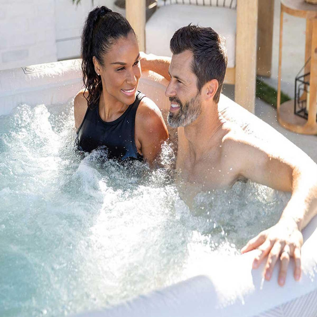 INTEX Spa gonflable PureSpa Chevron carré Bulles 4 places - Intex