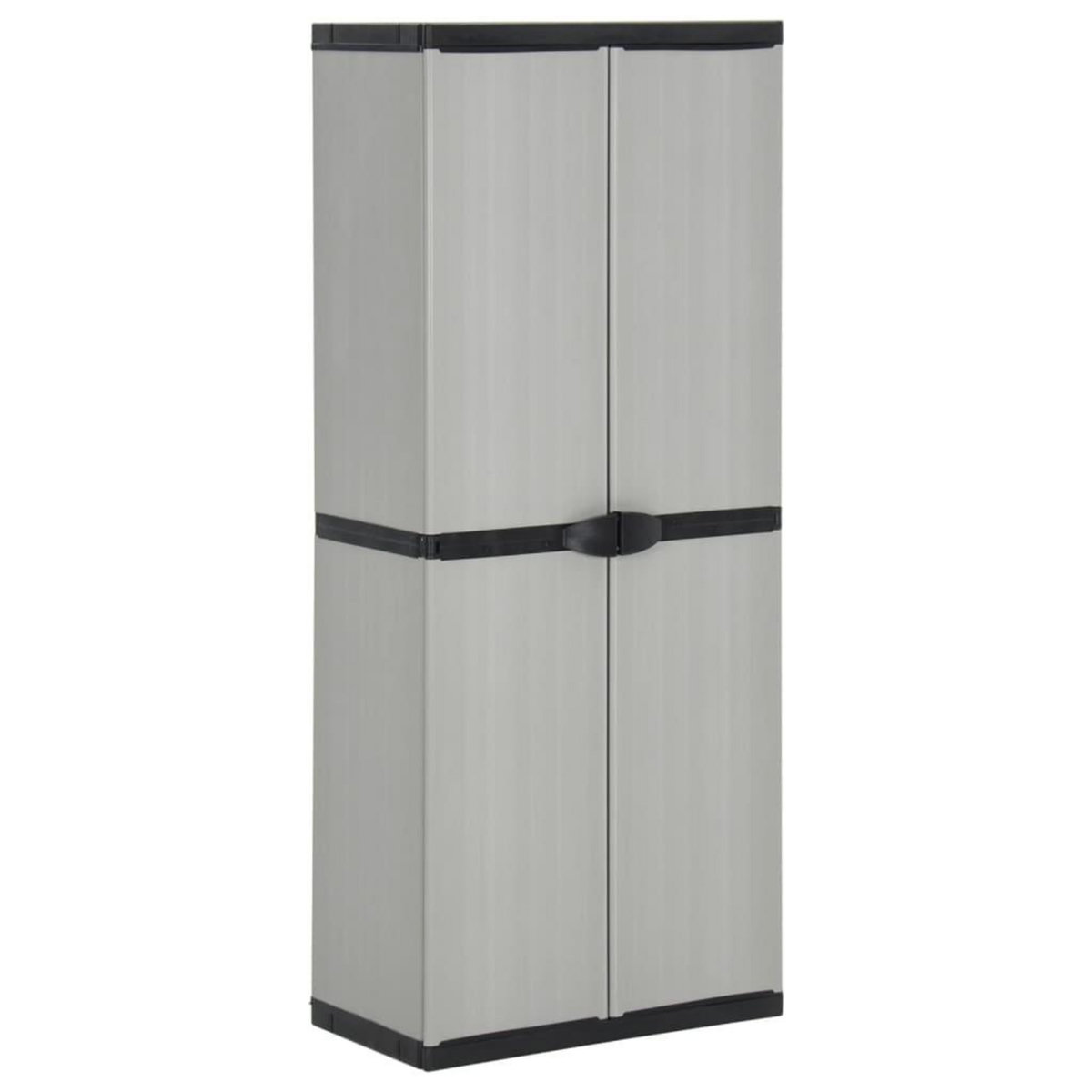 VIDAXL Armoire de rangement de jardin 3 etageres Gris/noir 68x40x168cm