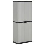 VIDAXL Armoire de rangement de jardin 3 etageres Gris/noir 68x40x168cm