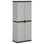 Voir la diapositive 1 : VIDAXL Armoire de rangement de jardin 3 etageres Gris/noir 68x40x168cm
