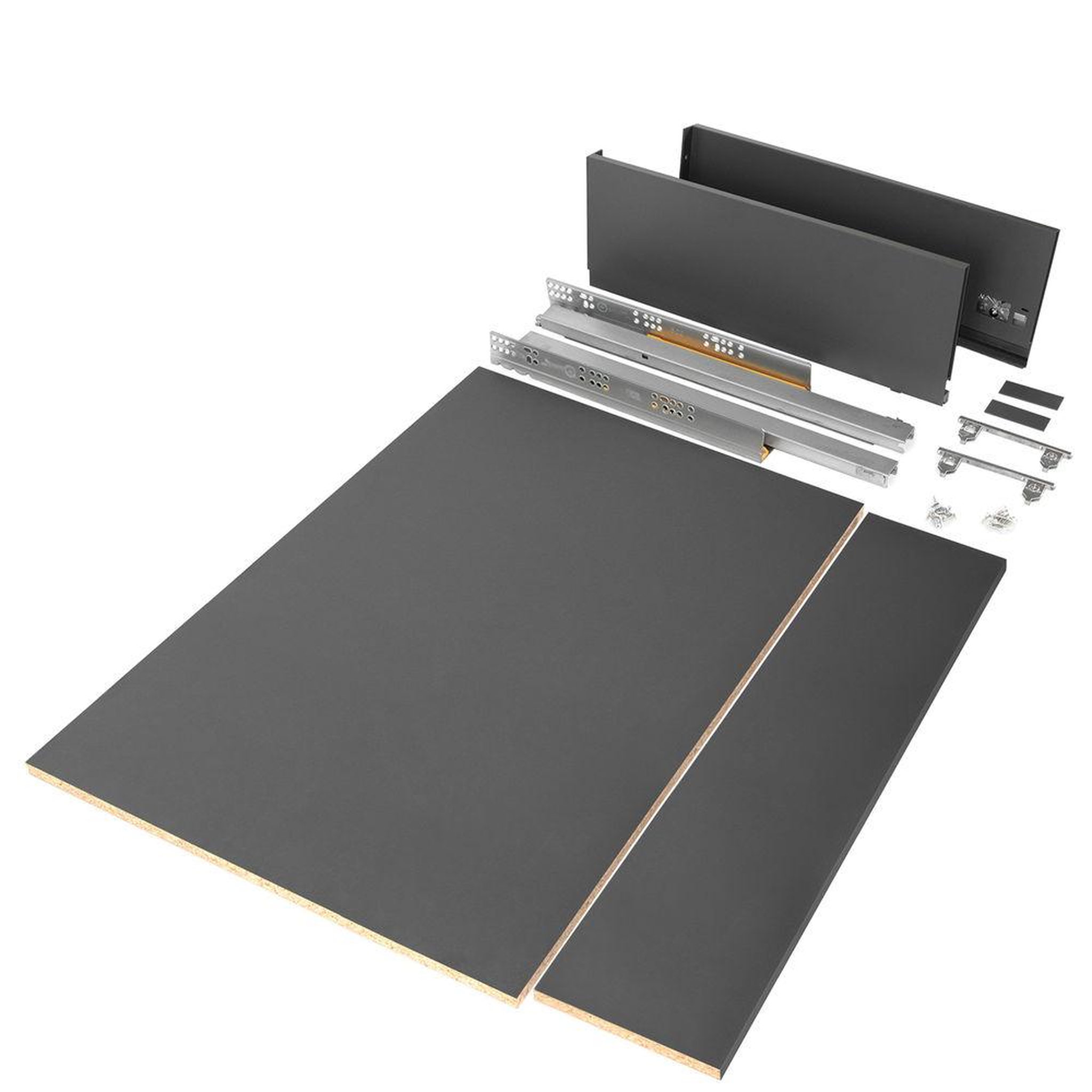 EMUCA SRL Kit de tiroir pour cuisine et salle de bain Vertex, panneaux inclus, H 178 x M 900, Gris
