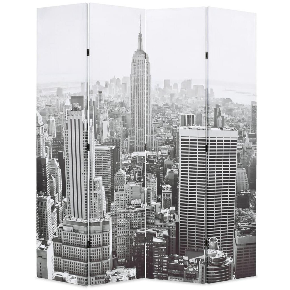 VIDAXL Cloison de separation pliable 160x170 cm New York Noir et blanc