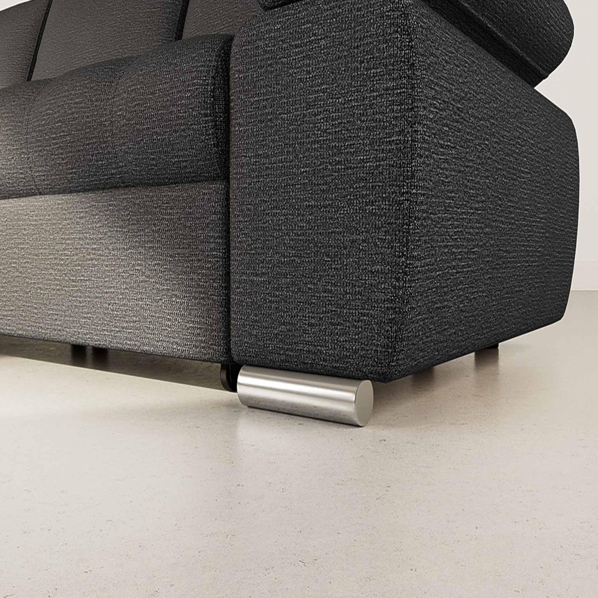 Voir la diapositive 4 : BEST MOBILIER Bianca - canapé d'angle gauche 4 places convertible avec coffre en tissu texturé