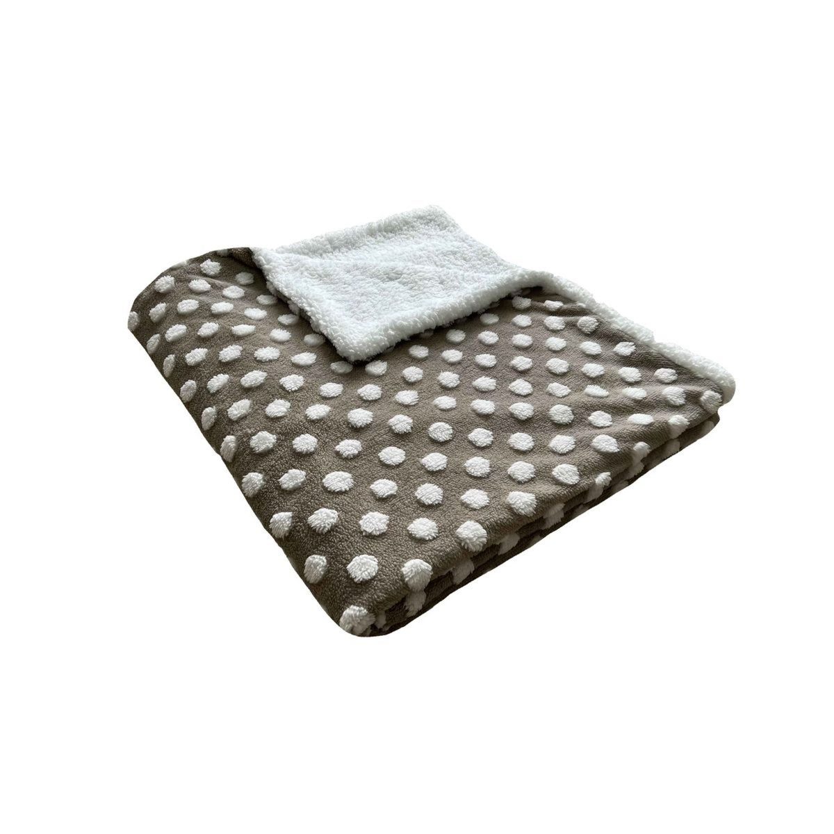 ACTUEL Plaid fantaisie double face en polyester 250g/m²  BOULE DE NEIGE 