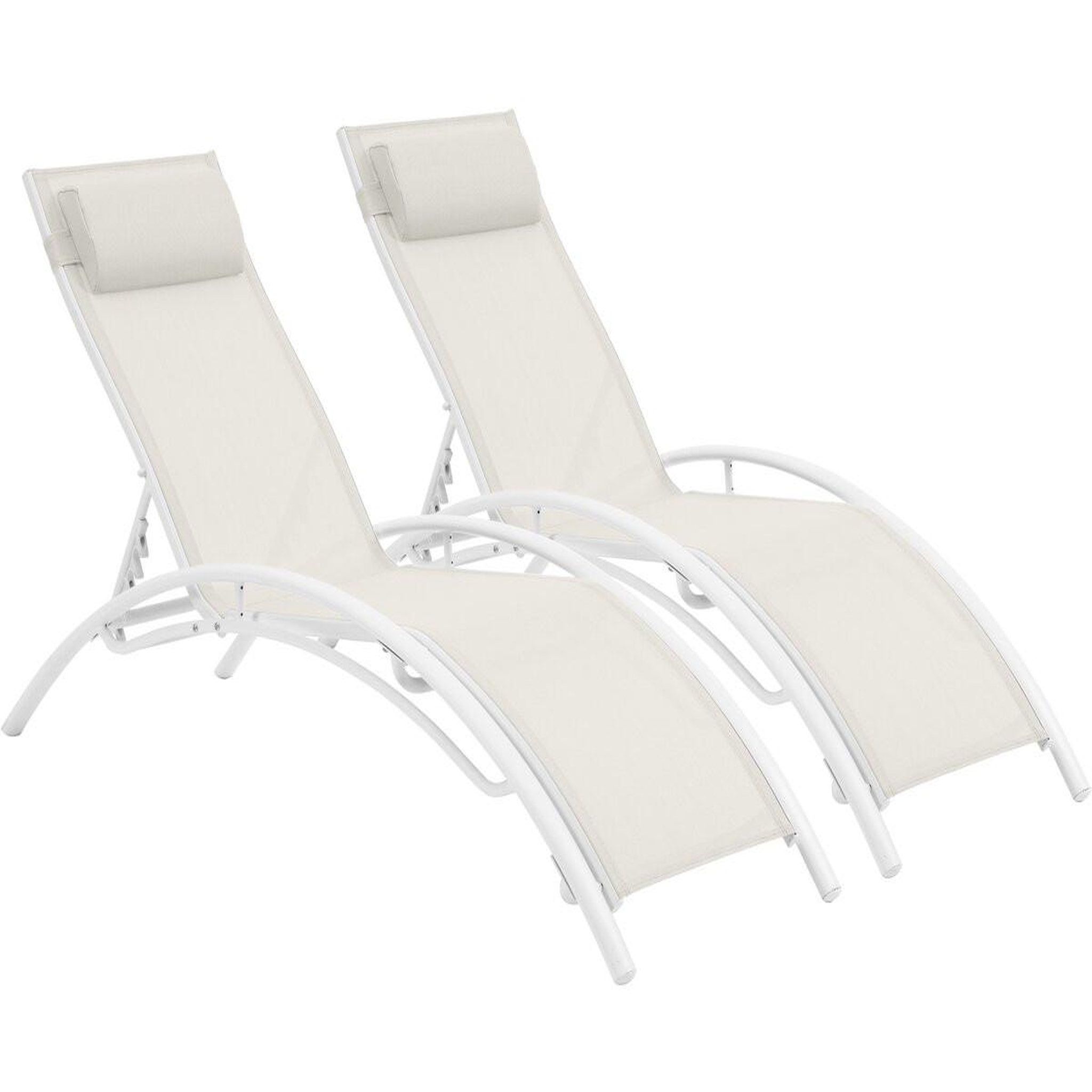 Habitat et Jardin Bain de soleil en aluminium  beauty  - phoenix - ecru - lot de 2