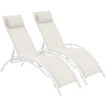 Habitat et Jardin Bain de soleil en aluminium  Beauty  - Phoenix - Ecru - Lot de 2