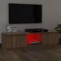 VIDAXL Meuble TV avec lumieres LED Chene marron 140x40x35,5 cm