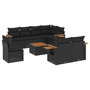 Voir la diapositive 2 : VIDAXL Salon de jardin 9 pcs avec coussins noir resine tressee