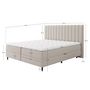 Voir la diapositive 6 : BEST MOBILIER Maria - lit boxspring - 160x200 - en velours - coffres et surmatelas inclus