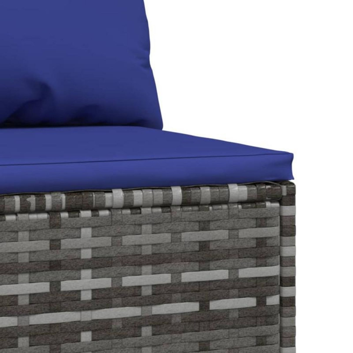VIDAXL Canapés centraux de jardin et coussins 2pcs Gris Résine tressée