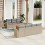 Voir la diapositive 1 : VIDAXL Salon de jardin avec coussins 8 pcs beige resine tressee