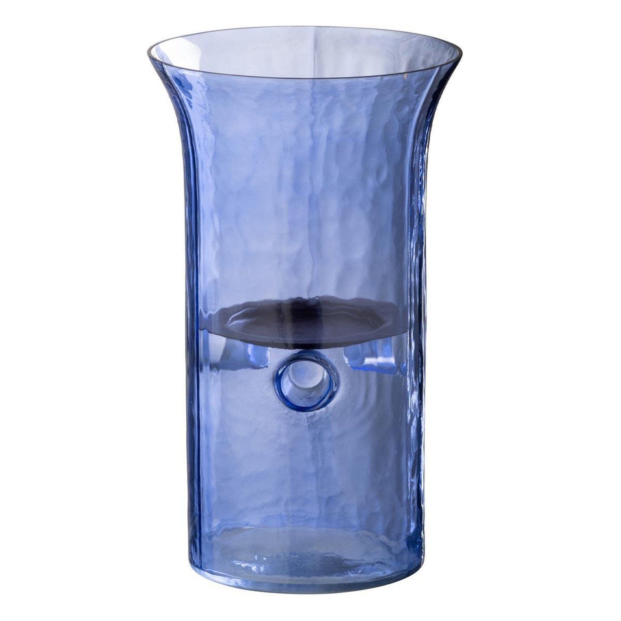 J-LINE Photophore étroit en verre  tarifa  26cm bleu