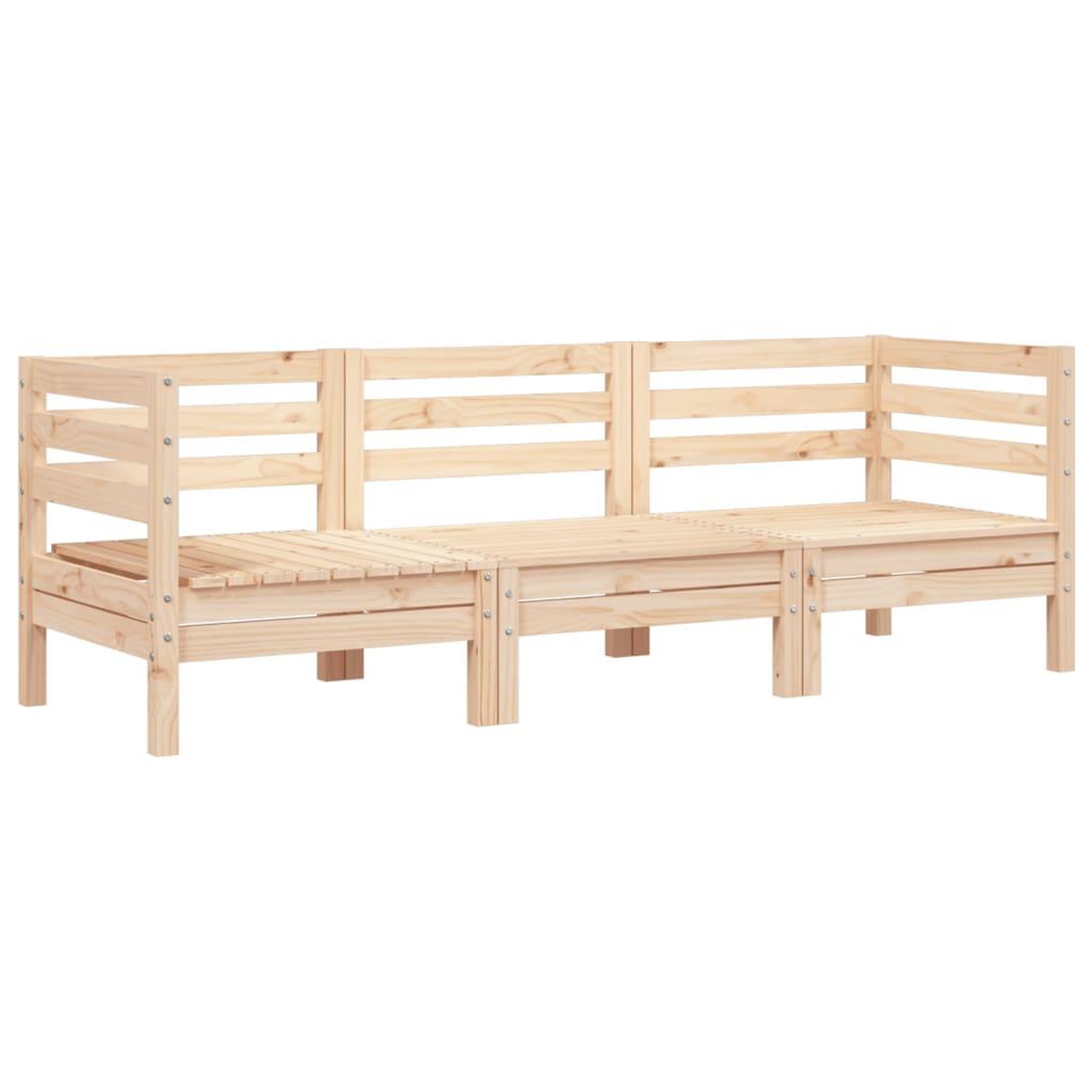 Voir la diapositive 2 : VIDAXL Canape de jardin 3 places bois de pin massif