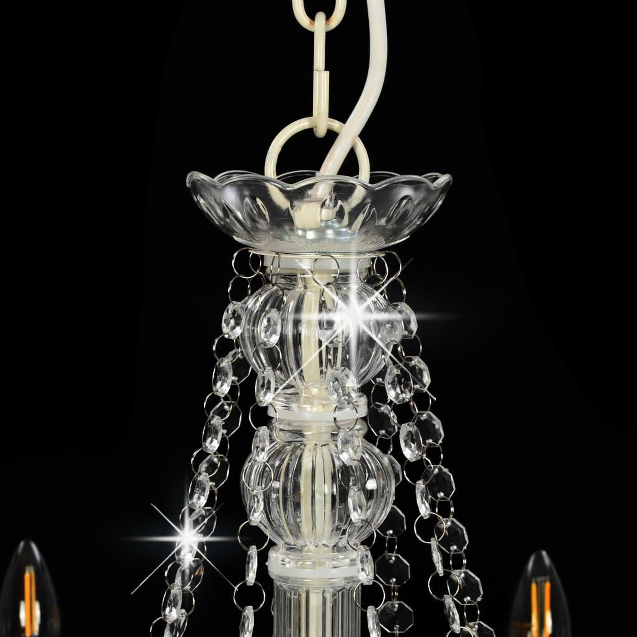 Voir la diapositive 5 : VIDAXL Lustre avec perles Blanc 8 ampoules E14