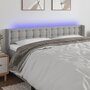 Voir la diapositive 1 : VIDAXL Tete de lit a LED Gris clair 203x16x78/88 cm Tissu
