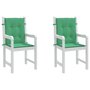 VIDAXL Coussins de chaise de jardin a dossier bas lot de 2 vert