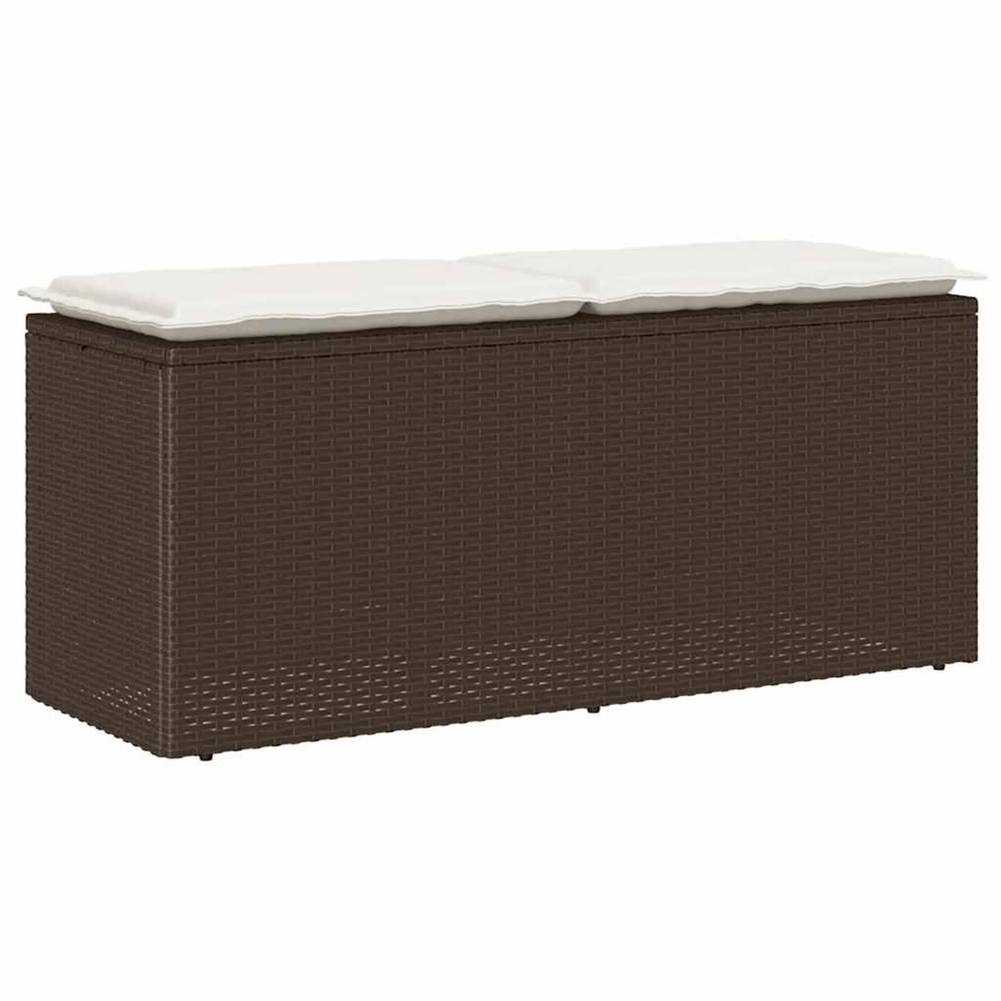 VIDAXL Banc de jardin avec coussin marron 110x40x44 cm resine tressee