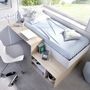 Voir la diapositive 3 : MARKET24 Lit combiné enfant KRIC - Chene naturel et blanc - Bureau et rangement - 90x190 cm