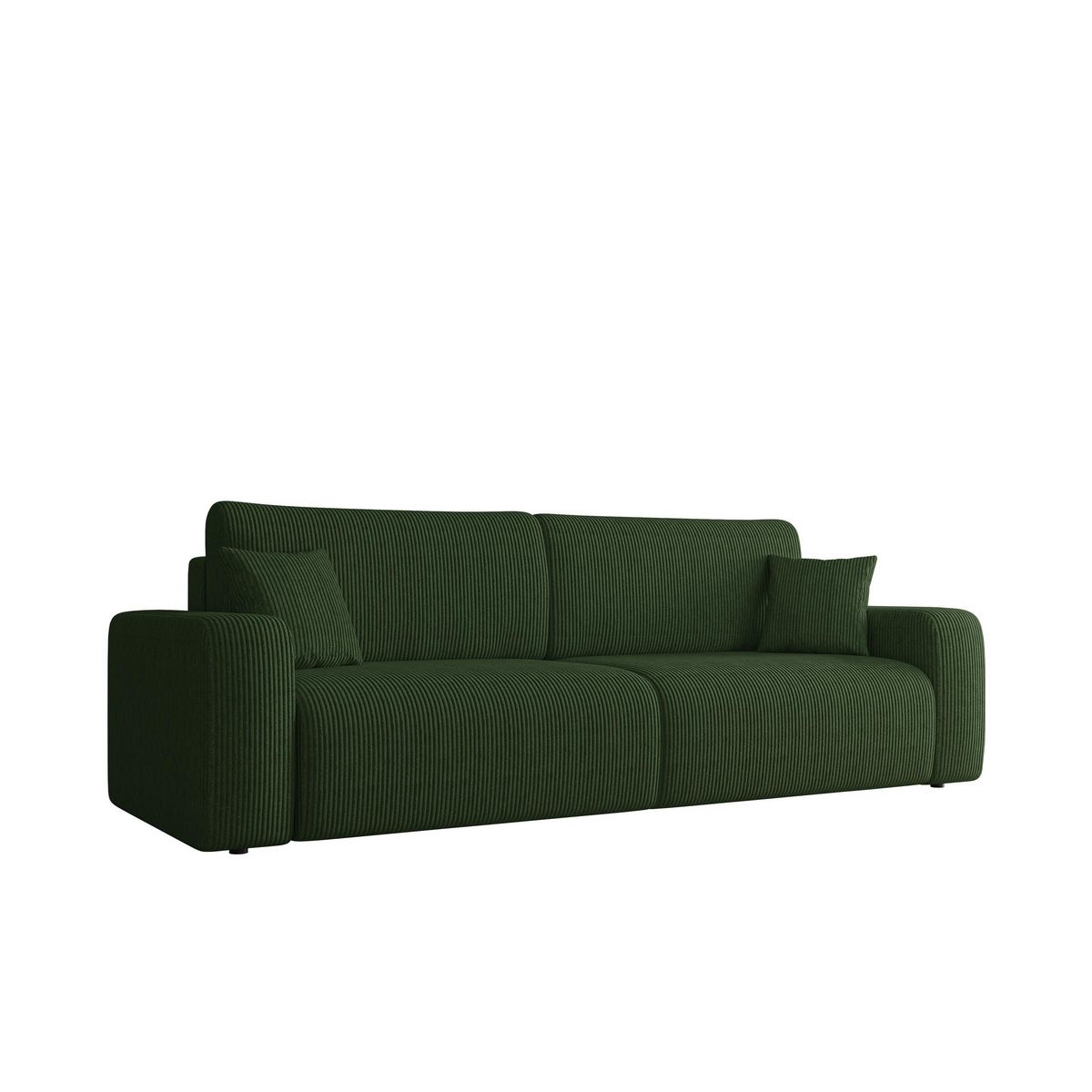 BEST MOBILIER Artemisa - canapé droit 3 places convertible avec coffre en velours côtelé