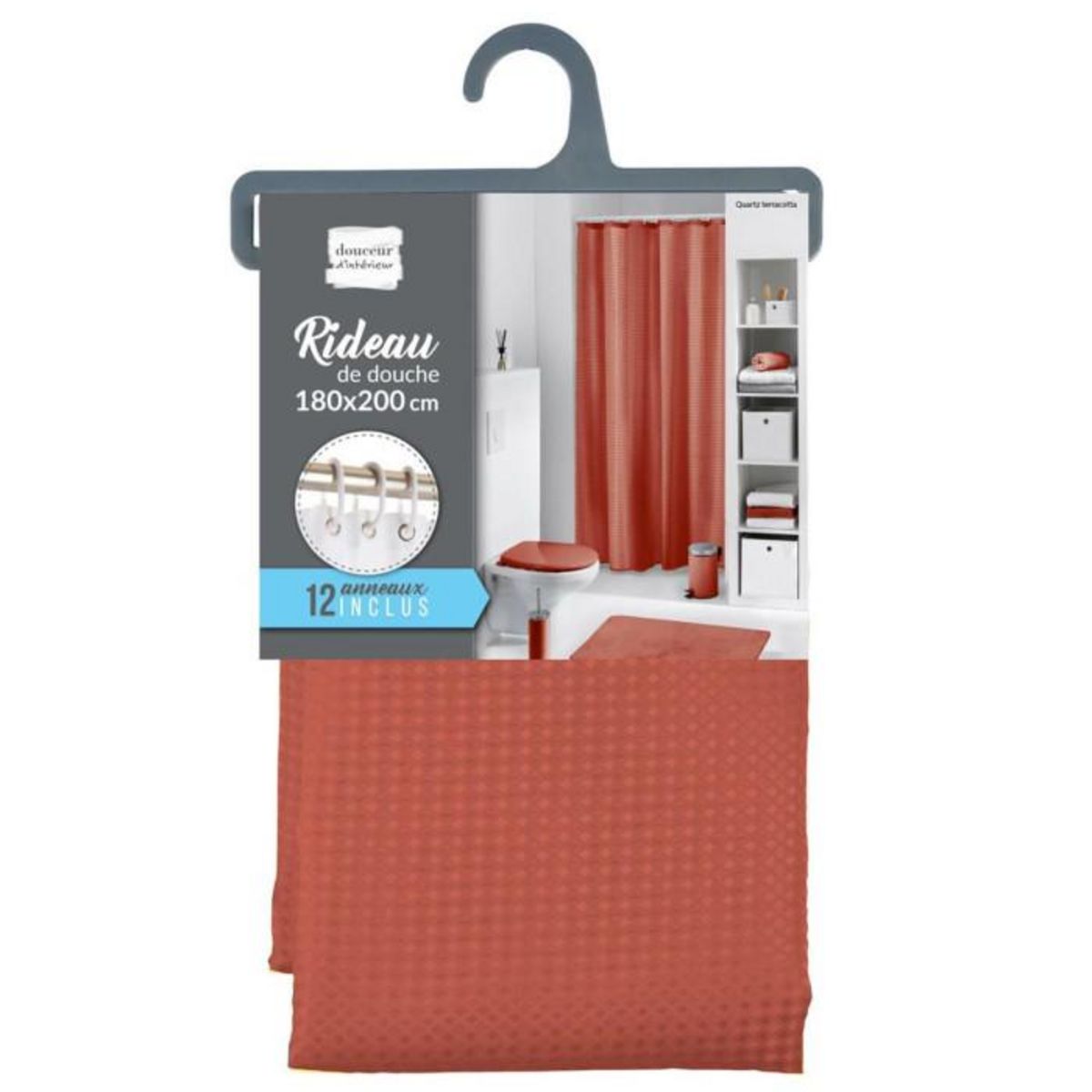 Paris Prix Rideau de Douche  Quartz  180x200cm Terracotta