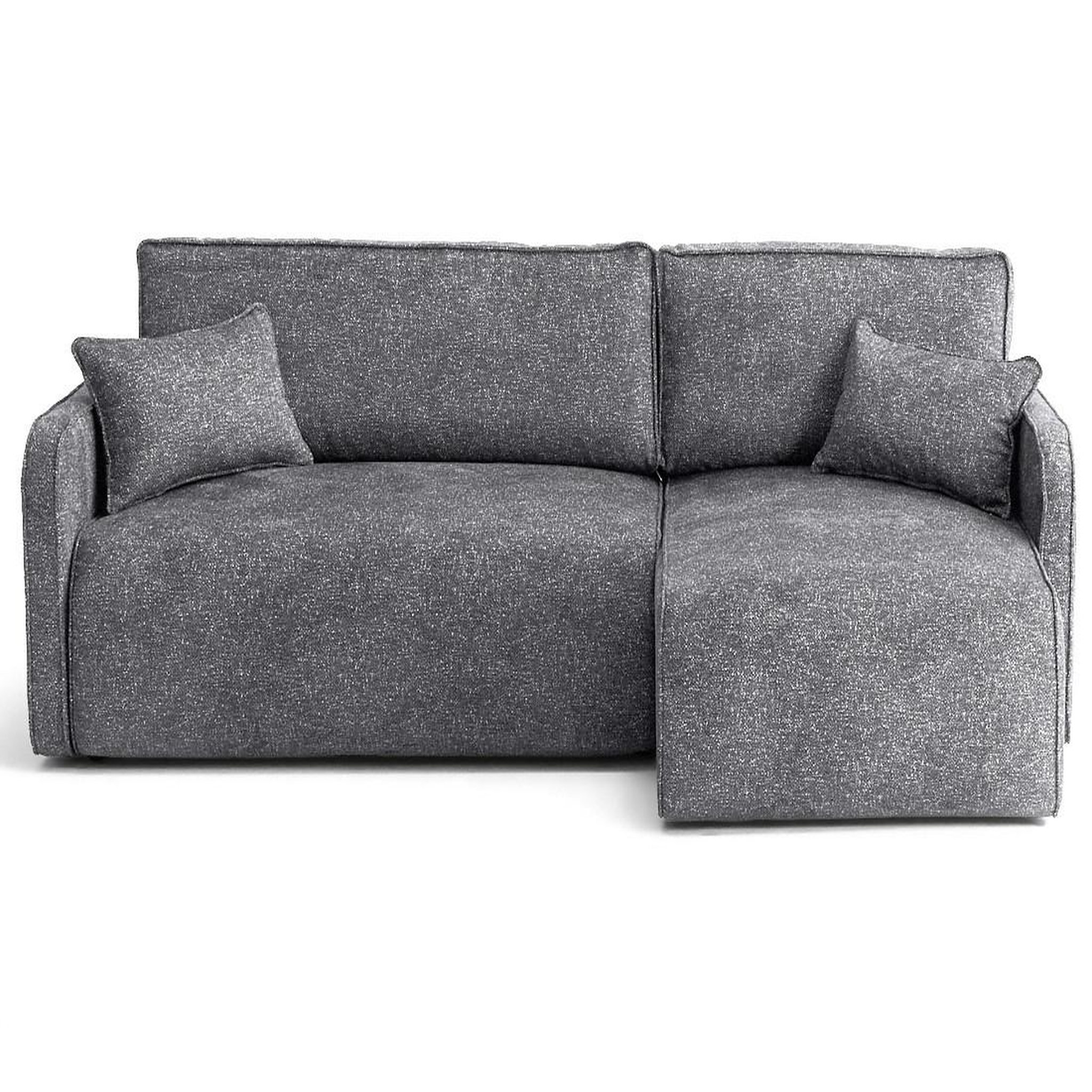 Voir la diapositive 1 : LISA DESIGN Apolline - canapé d'angle réversible 4 places convertible avec coffres en tissu moucheté