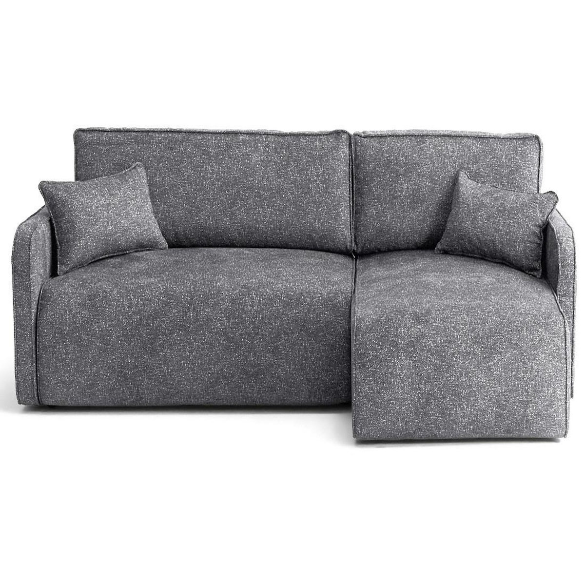 LISA DESIGN Apolline - canapé d'angle réversible 4 places convertible avec coffres en tissu moucheté