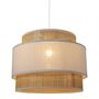 Voir la diapositive 3 : OSTARIA Suspension ronde 3 abat-jours rotin blanc D40