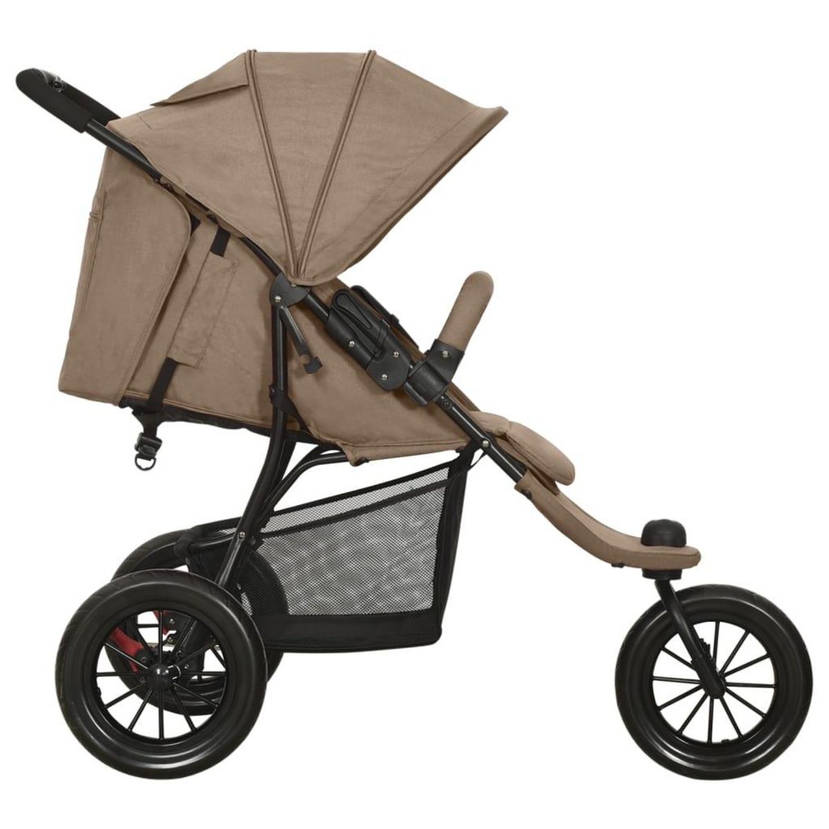 VIDAXL Poussette pour bebe Taupe Acier