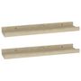 Voir la diapositive 2 : VIDAXL Etageres murales 2 pcs Chene Sonoma 40x9x3 cm