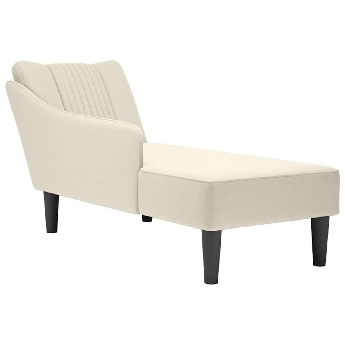 VIDAXL Fauteuil long avec accoudoir droit creme velours