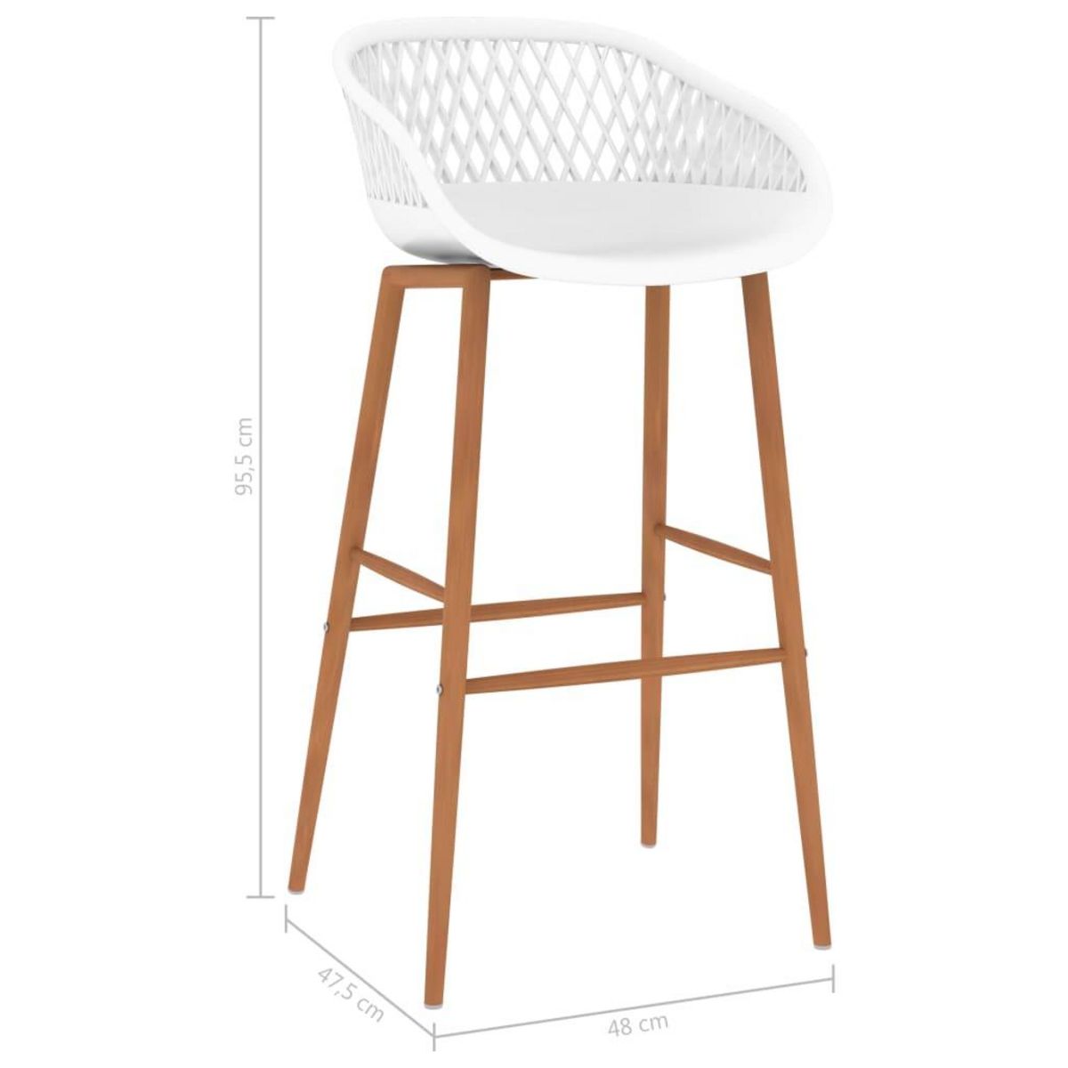 VIDAXL Chaises de bar lot de 2 blanc