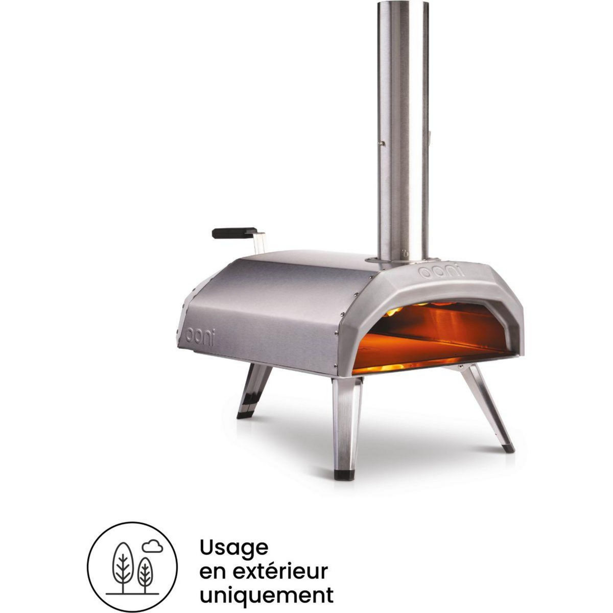 OONI Four à pizza charbon Karu 12 inox multicombustible pizza 30 cm préchauffage 20 min, de 110 à 500°C