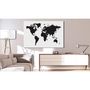 Voir la diapositive 2 : Paris Prix Tableau Imprimé  World Map : Black & White Elegance