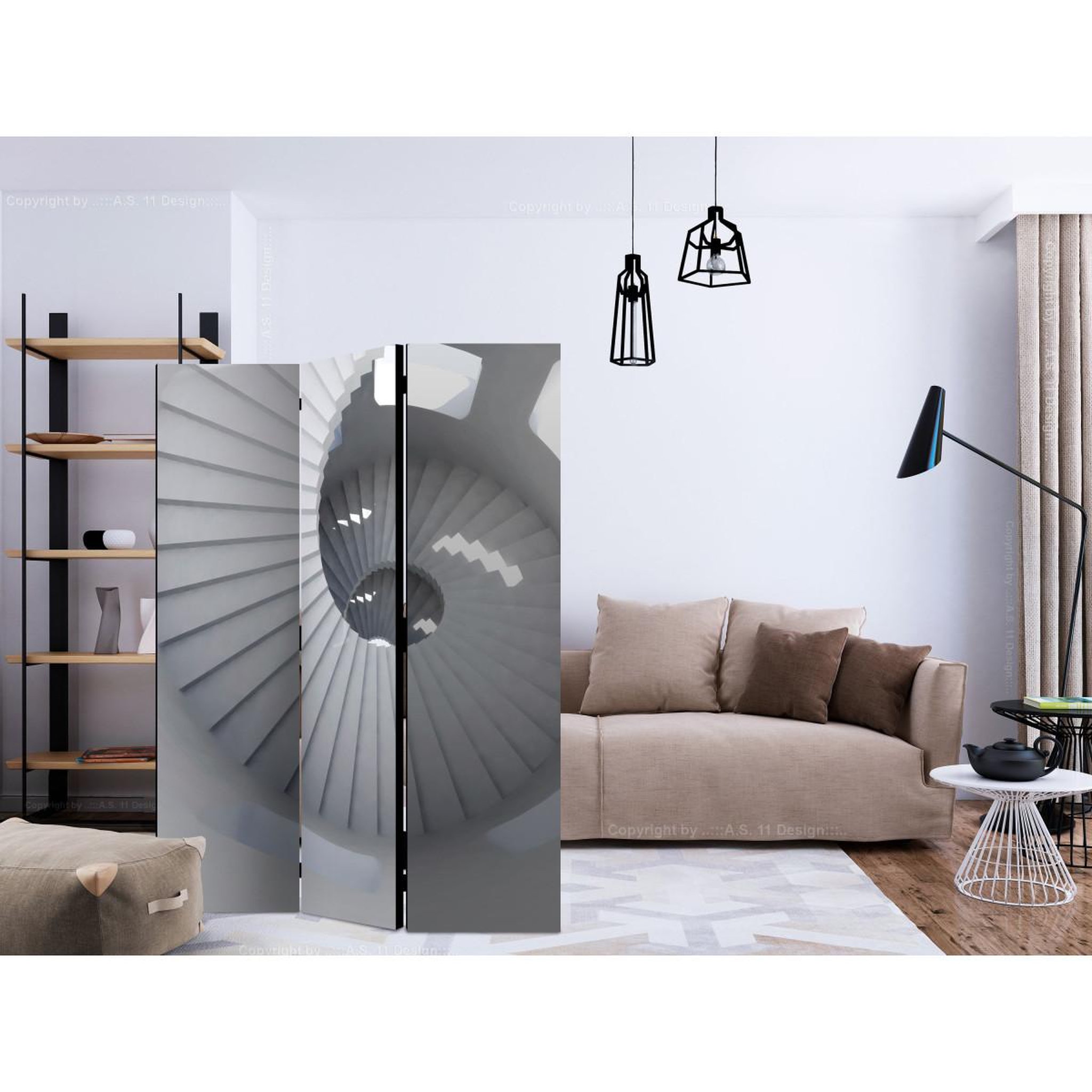 Voir la diapositive 2 : Paris Prix Paravent 3 volets  lighthouse staircase  135x172cm