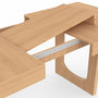 Voir la diapositive 6 : ID MARKET Table à manger extensible rectangle ALOISE 4-8 personnes pied arc bois effet hêtre 160-200 cm