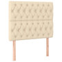 Voir la diapositive 4 : VIDAXL Tete de lit a LED Creme 100x7x118/128 cm Tissu