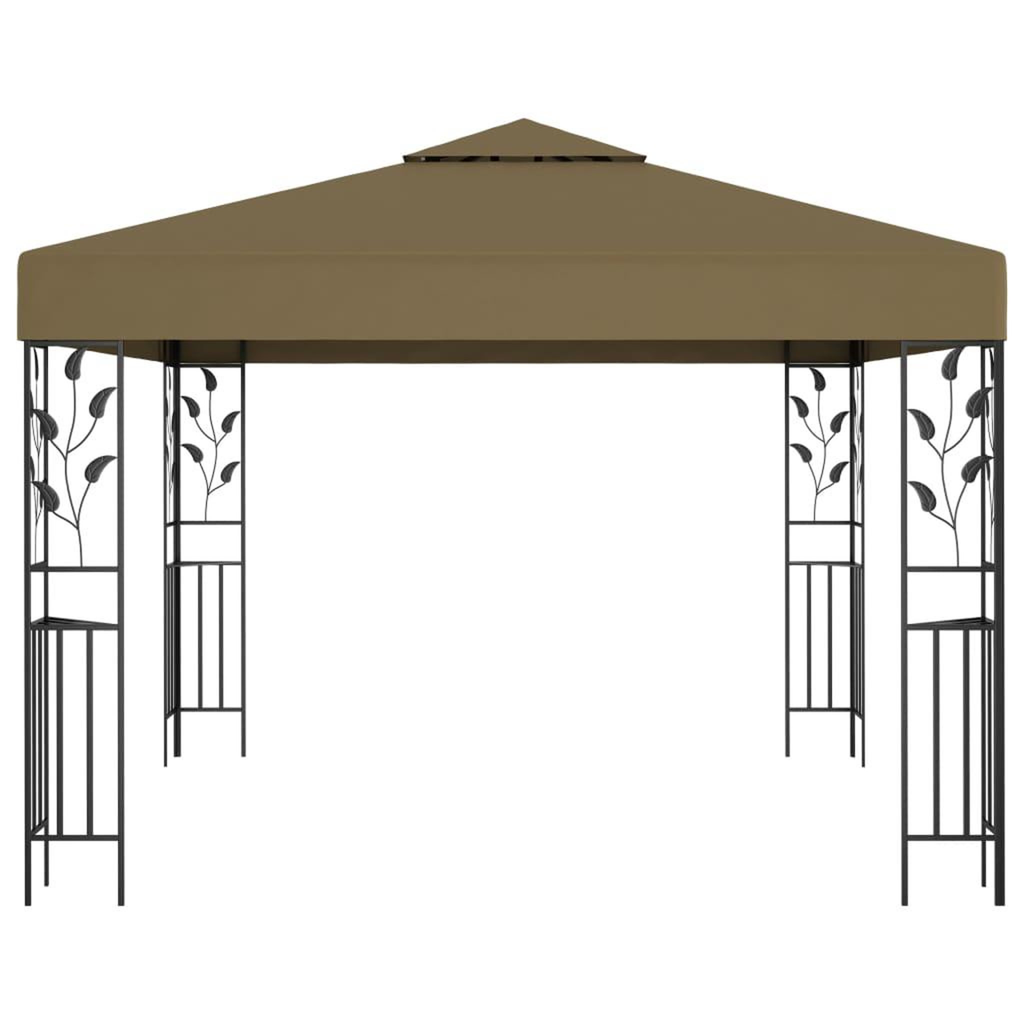 Voir la diapositive 4 : VIDAXL Tonnelle avec guirlande lumineuse a led 3x3 m taupe