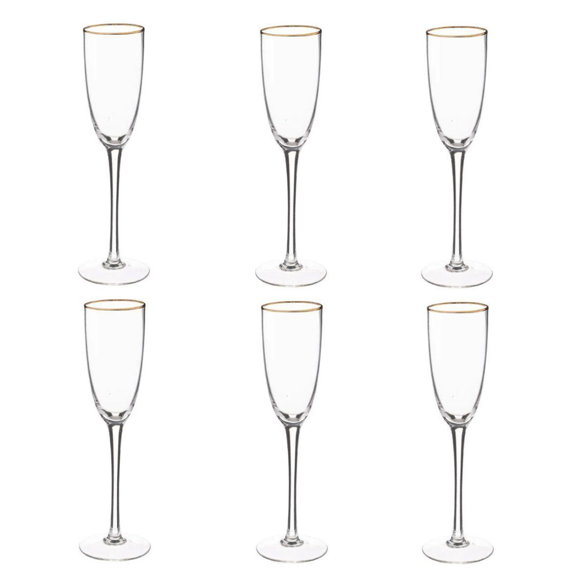 Voir la diapositive 1 : SECRET DE GOURMET Lot de 6 Flûtes à Champagne  Ava  25cl Transparent