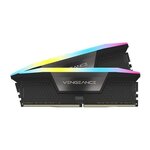 Corsair Mémoire RAM - CORSAIR - Vengeance RGB DDR5 RAM 32Go (2x16Go) 6000MHz CL30 Intel XMP Compatible iCUE - Noir (CMH32GX5M2B6000C30)