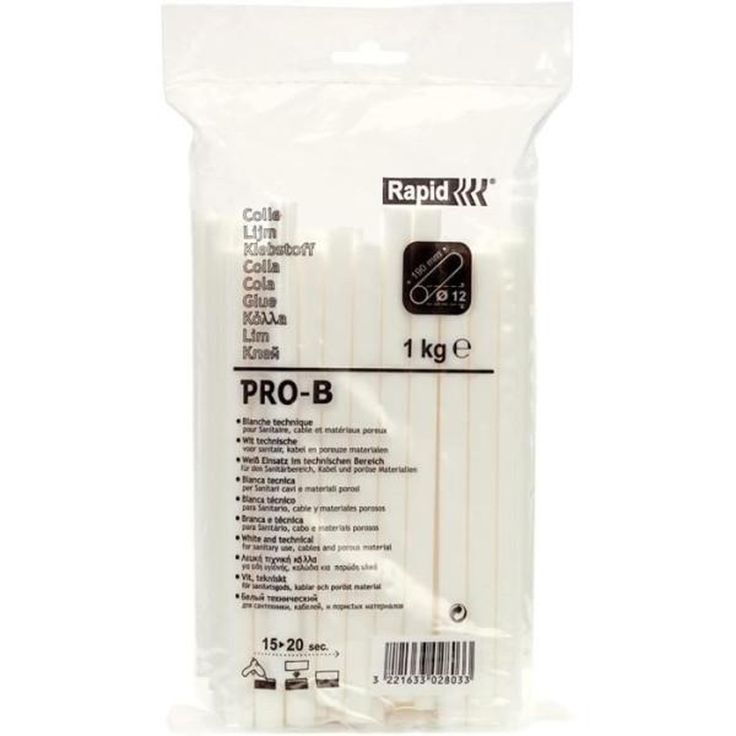 Bâton de colle RAPID 40302803 12 mm 1 kg Colle technique - vue 5