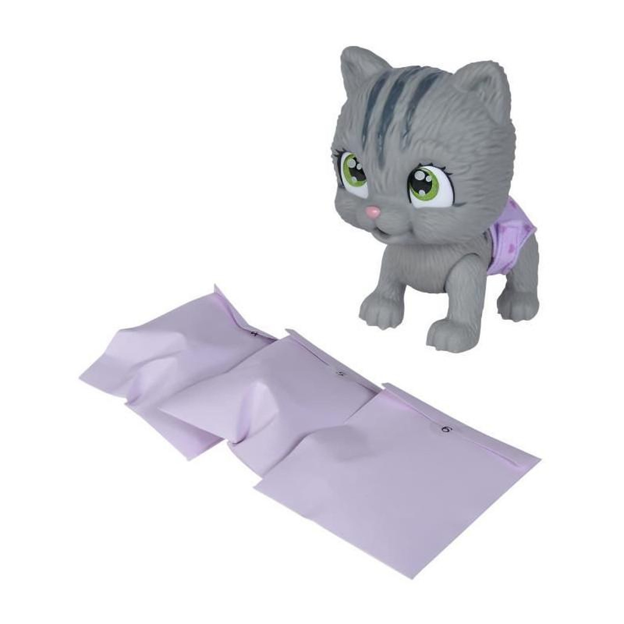 Voir la diapositive 3 : SILVERTORN Smoby - Pamper Petz - Chat a adopter - 4 accessoires - Articulé - Bois et fais pipi - Certificat d'adoption - Des 3 ans