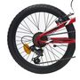 Voir la diapositive 2 : Vélo enfant (120/140 cm) - VTT 20'' Tout Suspendu Mixte - Fourche télescopique - 6 Vitesses  - Dérailleur Shimano TY21 - Freins avant à Disque et V brake arrière - Béquille
