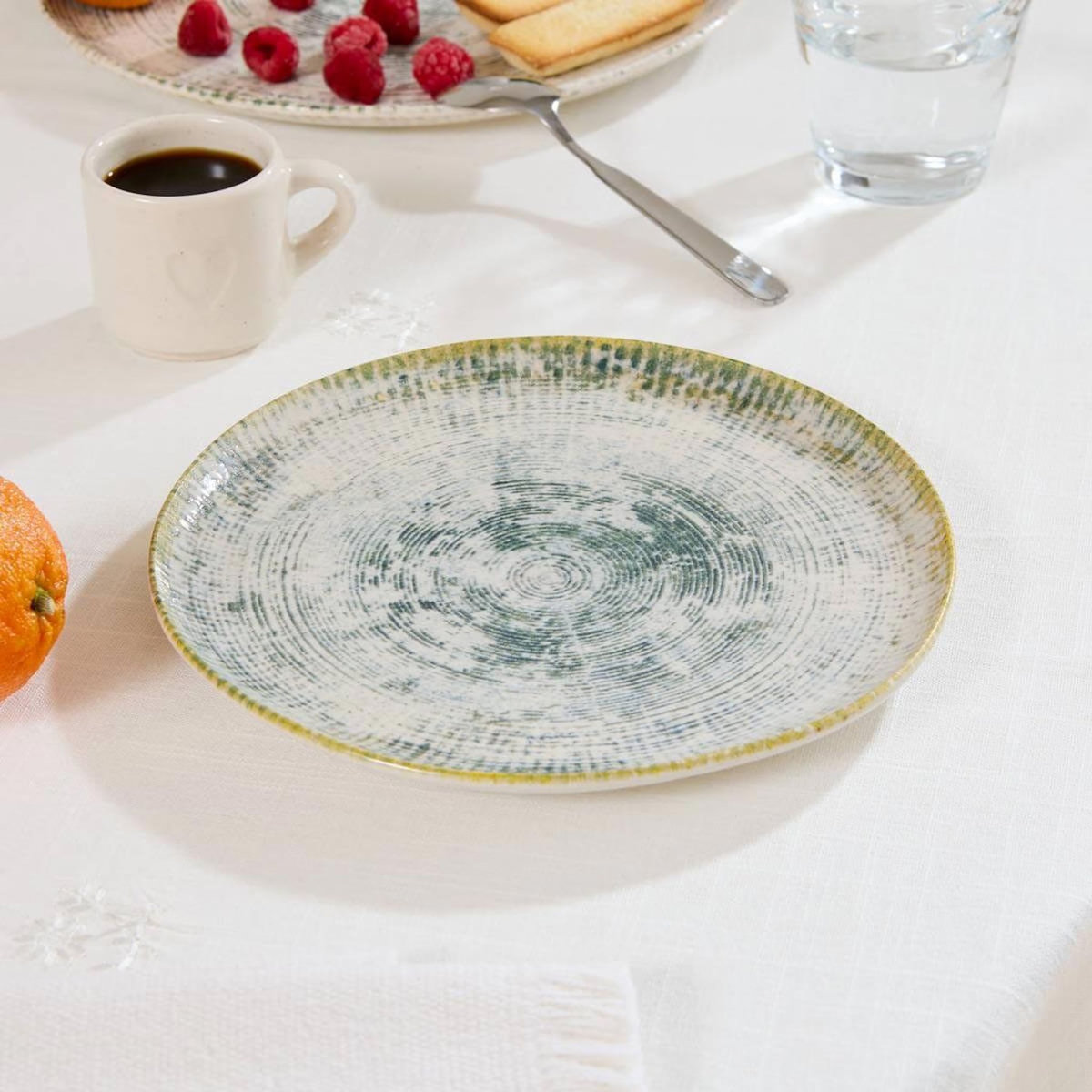 SECRET DE GOURMET Lot de 6 Assiettes à Dessert  Ariane  20cm Vert